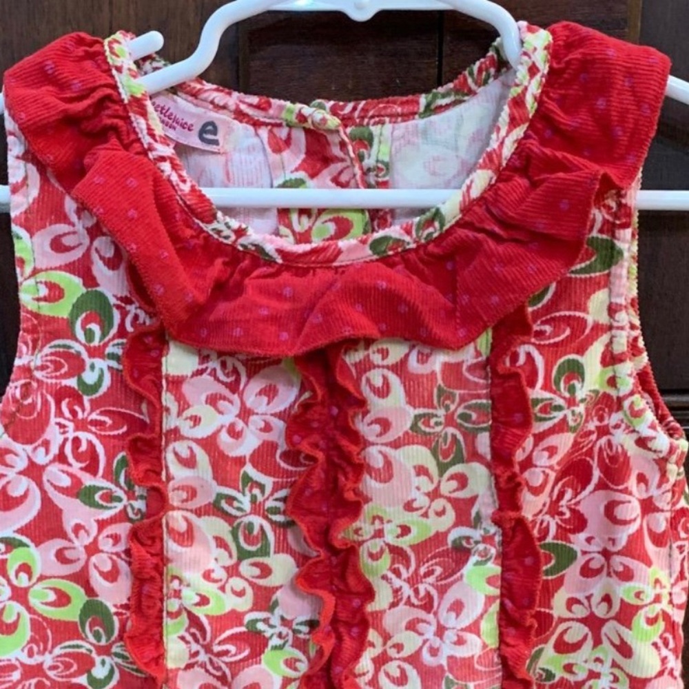 Beetlejuice London Girls 4T Sleeveless Pink Floral Dress